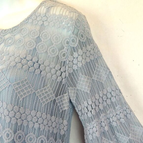 Romeo and Juliet heather blue baby doll lace mini dress sz M Boho Chic - Picture 4 of 12